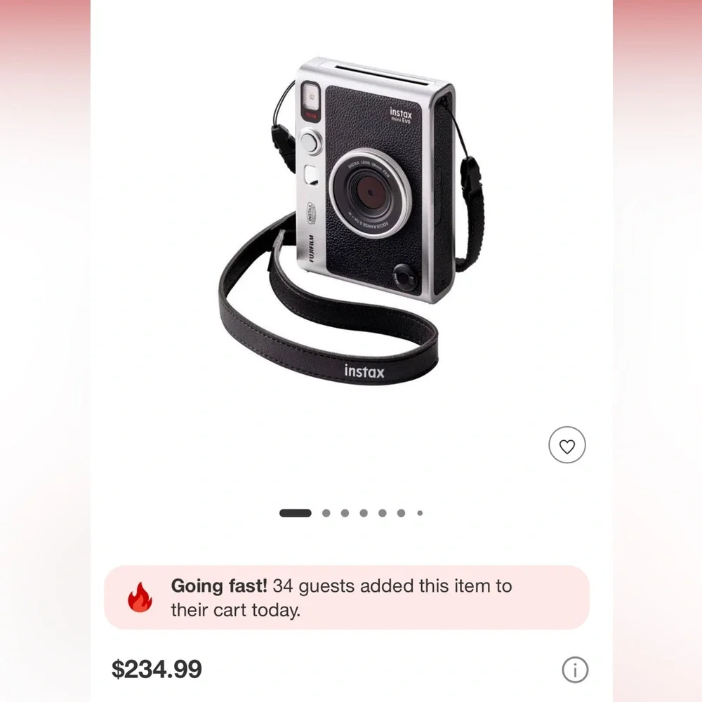 Fujifilm Instax Mini Camera in Black and Silver